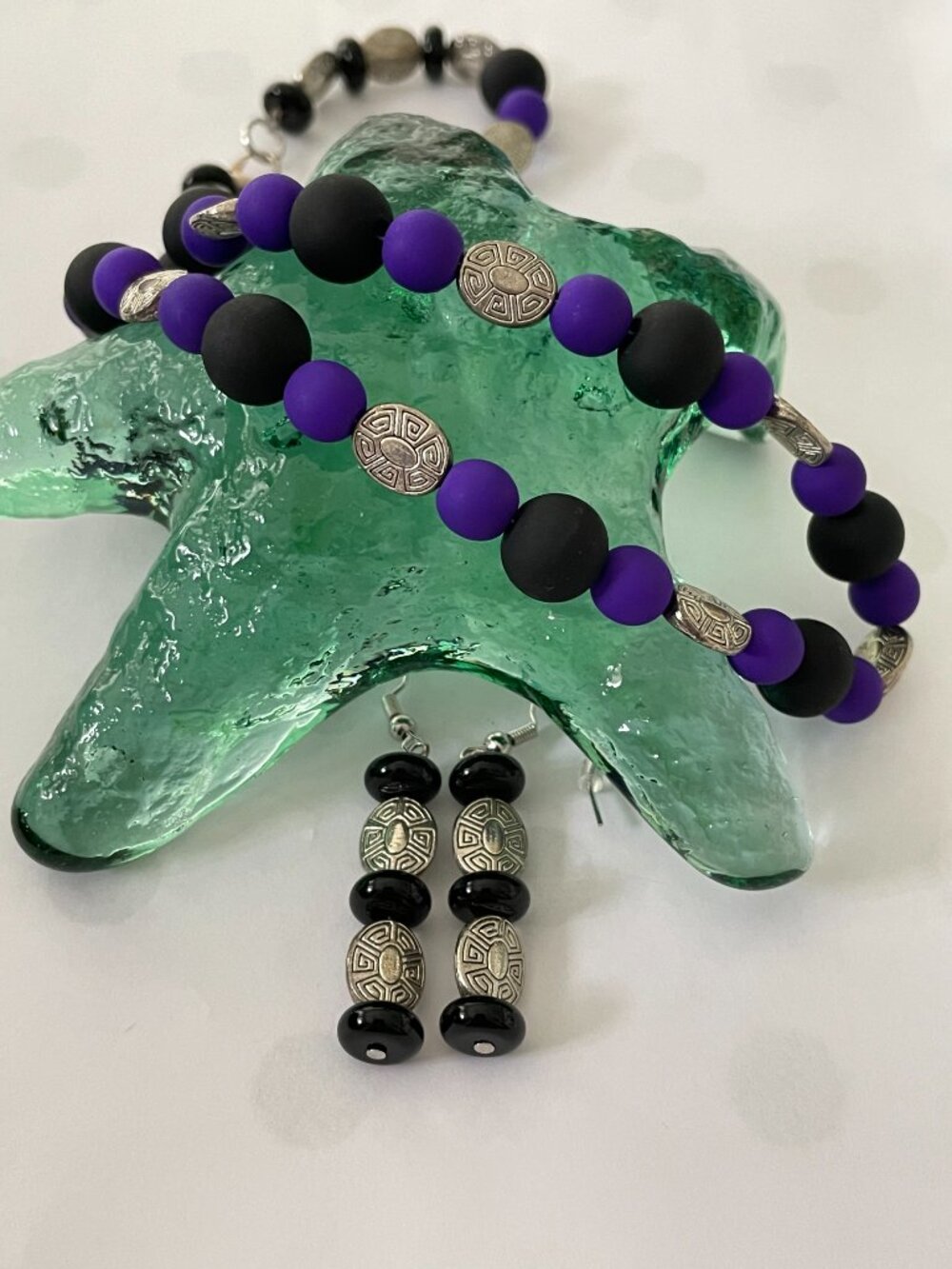 Modern Aztec Necklace and Earrings - Picture 3 of 5